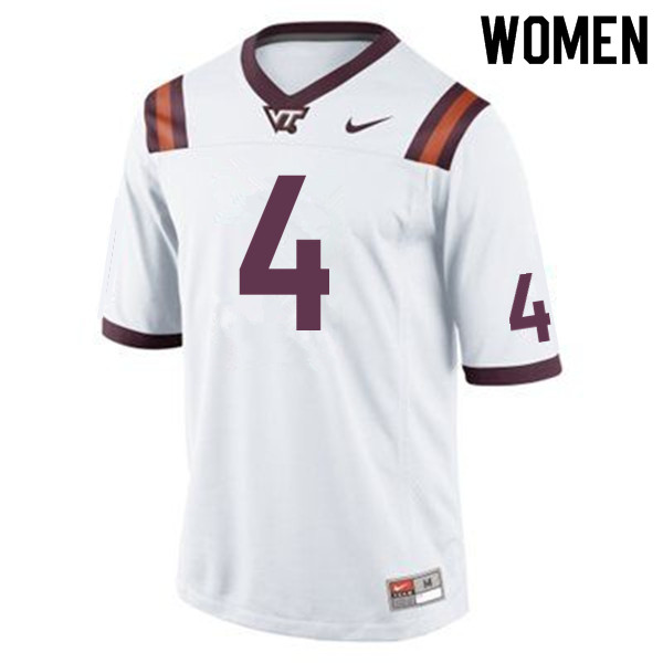 Women #4 Tim Settle Virginia Tech Hokies College Football Jerseys Sale-Maroon - Click Image to Close